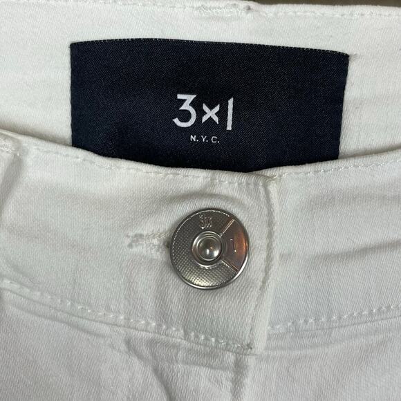 3x1 NYC‎ White Skinny Jeans I am Made Here Size 27 Raw Hem Stretch - Picture 5 of 7